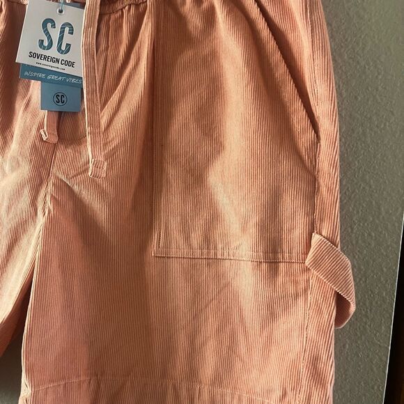 NEW Women's Sovereign Code SZ Large Cargo Cord Shorts Coral Adjustable Waistband - Picture 10 of 16